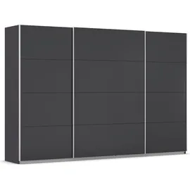 otto home Schwebetürenschrank Kleiderschrank Schrank Garderobe AGORDO mit Dekor- oder Hochglanzfront (Breiten 203/271/315/360 cm in drei Griff-Farben - NEU: Farbe SCHWARZ) durchdachte Innenausstattung, in 4 Breiten und 2 Höhen MADE IN GERMANY grau 315 cm