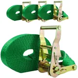 Baumarktplus 4x TrutzHolm® Ratschen Spanngurt Spanngurte Zurrgurt 1-tlg 6m 2t 2to 2000kg TÜV/GS GRÜN