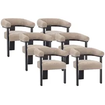 vente-unique Armlehnstuhl Polyester taupe/schwarz 6er Set