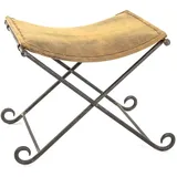 Haku-Möbel Sitzhocker Leder 48 x 49 x 50 cm Braun
