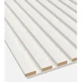 HPFloor Wandpaneel Akustikpaneele Holz 240x60 weiß Wandpaneele 19mm-4er Set, (4-tlg) weiß