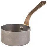 APS 40781 Serviertopf/Stielkasserolle "SNACKHOLDER", Edelstahl, Ø 7 cm, Höhe 3,5 cm, 0,12 Liter, Antik-Edelstahl-Look