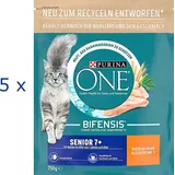 (EUR 8,79 /kg) PURINA ONE BIFENSIS Senior 7+ mit Huhn für Seniorkatzen 5 x 750 g