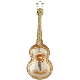 Inge-Glas Manufaktur Christbaumschmuck 12cm Glasfigur Gitarre Weihnachtskugeln Weihnachtsbaumschmuck
