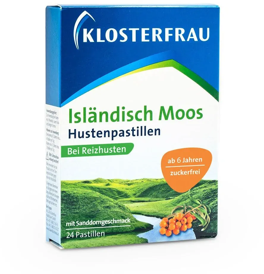 Klosterfrau Isländisch Moos Hustenpastillen Sanddorngeschmack Pastillen 24 St 24 St Pastillen