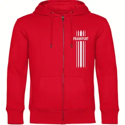 multifanshop Kapuzen Sweatshirt Jacke - Frankfurt - Streifen - Druck weiß - Sweat
