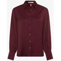 Brax Damen Style Vic Shiny Viscose Langarm Bluse, Berry,