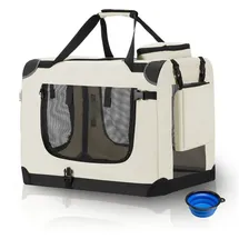 Juskys Hundebox Auto faltbar 42 x 60 x 44 cm Beige