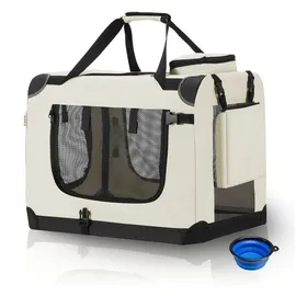 Juskys Hundebox Auto faltbar 42 x 60 x 44 cm Beige