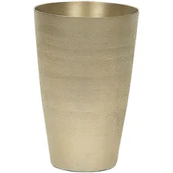 Blumenvase Rund AMRIT handgefertigt Aluminium 31 cm Gold