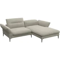 flexlux Ecksofa FLEXLUX "Salino, Funktionssofa mit Recamiere, Relaxsofa, Ecksofa", beige (natural), B:245cm H:88cm T:182cm, 100% Polyester, Sofas, Ecksofa, Sofa mit Arm- und Kopfteil-Verstellungen, Kaltschaum & Stahl-Wellen