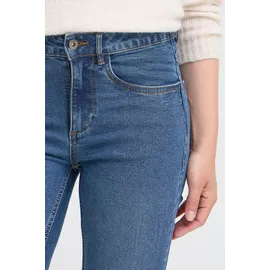 Oxmo Slim-fit-Jeans OXHelle", Damen, Gr. 27/30, Länge 30, blau (mid blau denim), Obermaterial: 68% Baumwolle CO. 27% Polyester PES. 3% Viskose CV. 2% Elasthan EL., Jeans Slim-fit-Jeans