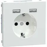 Merten Schuko-Steckdose mit USB Ladegerät Lotosweiß