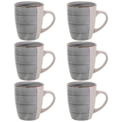 astor24 Tasse Kaffeetassen Set Kaffee Tee Becher Pott Geschirr, Keramik, hochwertige Tassen in PREMIUM Qualität grau