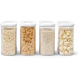 Mepal Set Vorratsdosen mit Deckel - Lebensmittelbehälter Rechteckige - Küchenorganizer aus Kunststoff - Vorratsbehälter Luftdicht - 4 x 1500 ml - White