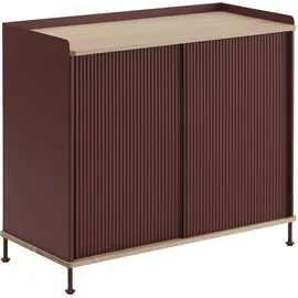 Muuto Enfold Sideboard 100 x 85 cm Eiche / Rot