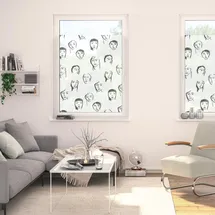 Lichtblick ORIGINAL "Fensterfolie selbstklebend, Sichtschutz, Faces - Schwarz, B/L: ca. 50x50 cm