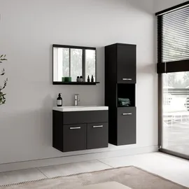 Badplaats Montreal Badezimmerschrank 30 x 131 x 30 cm Grün/Schwarz Matt