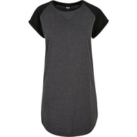 URBAN CLASSICS Ladies Contrast Raglan Tee Dress Kleid schwarz/grau