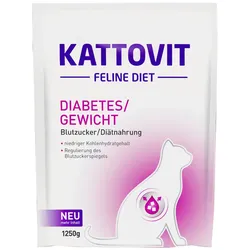 KATTOVIT Feline Diabetes/Gewicht Katzentrockenfutter Diätnahrung Sparpaket 2 x 1,25 Kilogramm