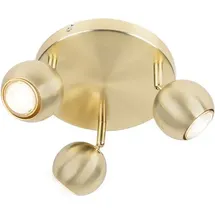 QAZQA Retro Rundstrahler Messing mit Deckenplatte 3 Leuchten - Gissi