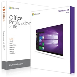 Windows 10 Pro + Office 2016 Professional + Lizenznummer