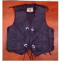 Lederweste Geschnürt Schwarz 5XL