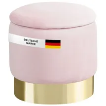 Albatros International Albatros Hocker mit Stauraum Nizza – Sitzhocker mit Stauraum, Modernes Design, Edler Samt-Bezug – Sitztruhe oder Sitzbank mit Stauraum – optimal als Fußhocker oder Hocker Schminktisch, Rosa