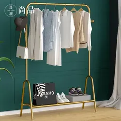 Leli Kleiderbügel Kleiderbügel Bodenmontierter Kleiderbügel Einpoliger Kleiderbügel Schlafzimmer Kleiderbügel Balkonregal Luxus Gold 100CM