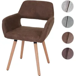 Esszimmerstuhl HWC-A50 II, Stuhl Küchenstuhl, Retro 50er Jahre Design ~ Textil, vintage braun, helle