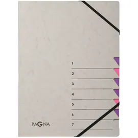 Pagna 44307-10 Ordnungsmappe 7 Fächer Easy Grey 1-7 lila