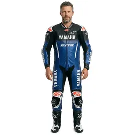 Alpinestars Yamaha GP-R7 Lederkombi - Blau/Schwarz/Weiß/Neon-Rot / 56