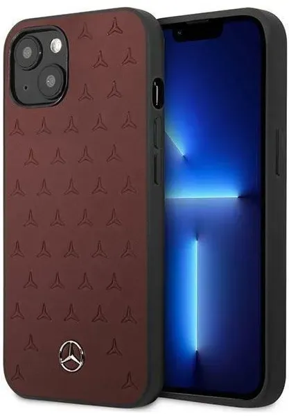 Leather Stars Pattern Case for iPhone 13 mini - Red