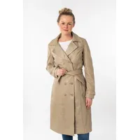 Mauritius Ledermantel "GWTaruh OT", Damen, Gr. XS, beige, Obermaterial: 100% Schafsleder. Futter: 100% Baumwolle. Ärmelfutter: 100% Polyester, unifarben, regular fit, Mäntel, femininer Leder-Trenchcoat mit Bindegürtel