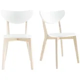miliboo Design-Holzstuhl Holz weiß 2er Set