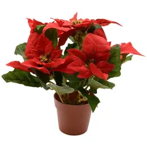 Kaemingk Weihnachtsstern künstlich 27cm im Topf Rot