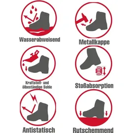 Oregon Schnittschutzstiefel Yukon Schwarz/Rot Größe 47 UK 12) 295449/47