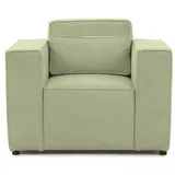 Fun Möbel Sessel Designersessel WALDO in Stoff Brooklyn Hellgrün