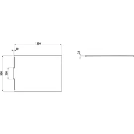 Laufen Duschwanne, NIA 900x1200x32 Marbond, mit Wandablauf cafe