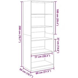 vidaXL Kleiderschrank 80x50x200 cm Schwarz