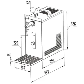 ich-zapfe Komplett Set - Bierzapfanlage, PYGMY 20/K mit Membranpumpe, 1-leitig Trockenkühlgerät aus Edelstahl, 25 Liter/h, Green Line