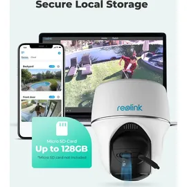 Reolink 4MP 355°/140° PTZ Solar/Akku-Überwachungskamera Outdoor mit 2,4/5GHz WiFi, Personen-/Fahrzeugerkennung, PIR-Sensor, 2-Wege-Audio, Argus PT