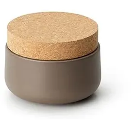 Continenta Keramikdose mit Korkdeckel, matt taupe Ø 13 x 10 cm, Keksdose, Vorratsdose, Vorrats Behälter, Aufbewahrungsbox