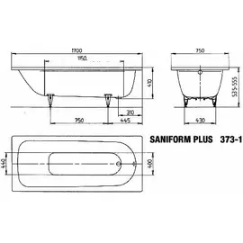 Kaldewei Saniform Plus 373-1 Rechteckbadewanne 75 x 170 cm (112600010001)