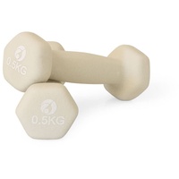 AFH Webshop Gymnastikhanteln | Hanteln | NEOPREN | Kurzhanteln | Paar | 2 x 0,50 kg | beige