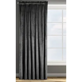 Eurofirany Design91 Samtvorhang Kräuselband Blickdichte Vorhänge Samt Velours 135x300 Samtvorhänge ROSA (schwarz)