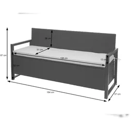 Mendler HWC-F39 164 x 87 x 0 cm Schwarz