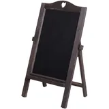 Mendler Werbetafel HWC-E51, Aufsteller Kreidetafel, 66x37x27cm Shabby-Look Vintage ~ grau-braun