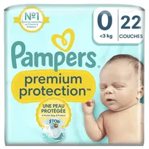 Pampers Premium Protection Größe 0, Windeln x 22, 3 kg, doppelter Schutz für die Haut und gegen Auslaufen