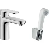 Hansgrohe Vernis Blend Waschtischarmatur mit Handbrause Bidette, verchromt 71215000